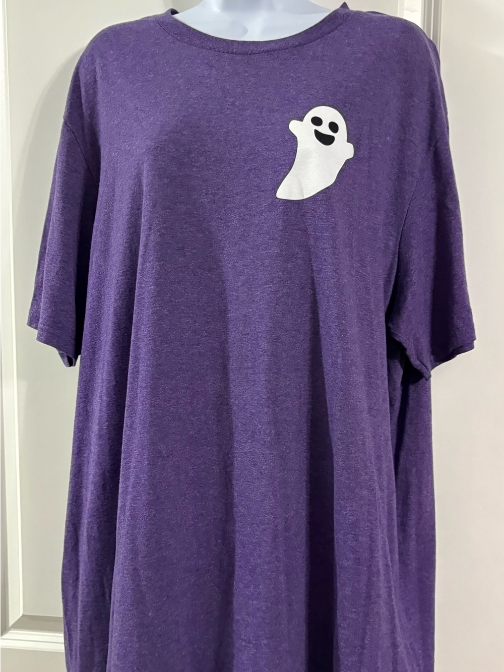 Port and Company Purple Tee with White Ghost Graphic